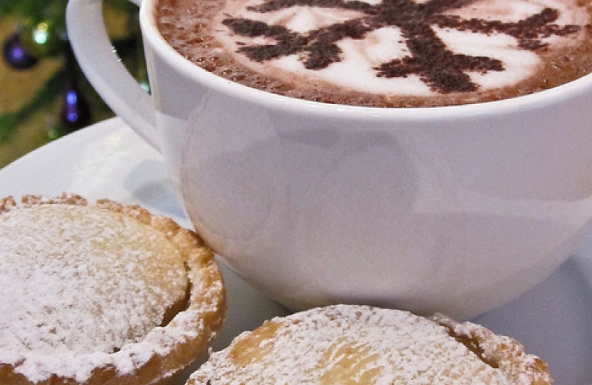 coffee and mince pies